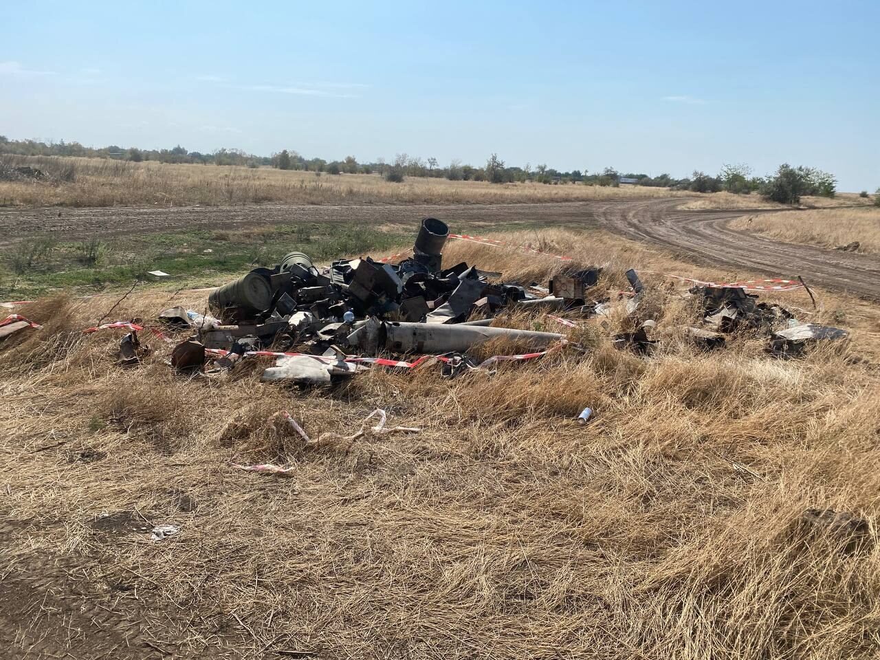 Burnt debris in a dry field